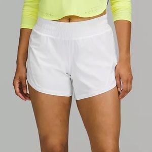 Lululemon White Midrise Track That Short